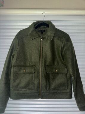 Banana Republic Olive Green Wool-Blend (gold hardware) Jacket  🫒 small